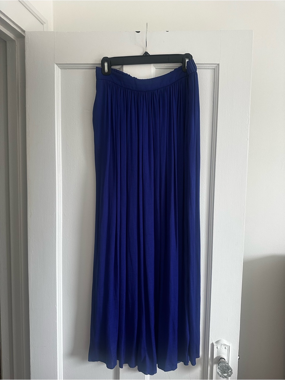 Aritzia Long Pleated Maxi Skirt in Deep Blue